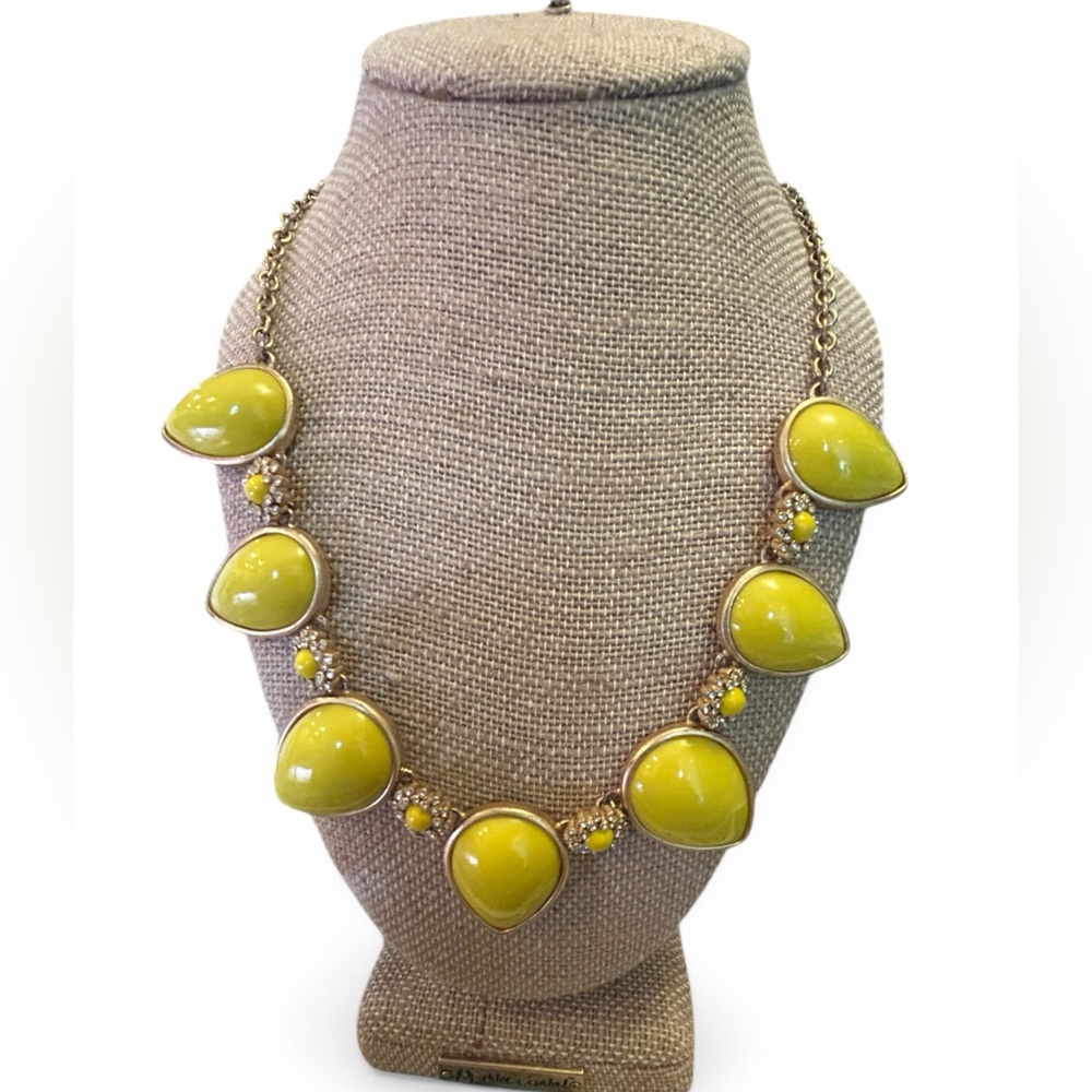 J Crew Yellow Teardrop Necklace